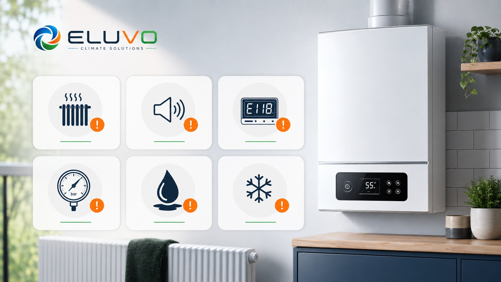 Clean boiler service issue checklist illustration