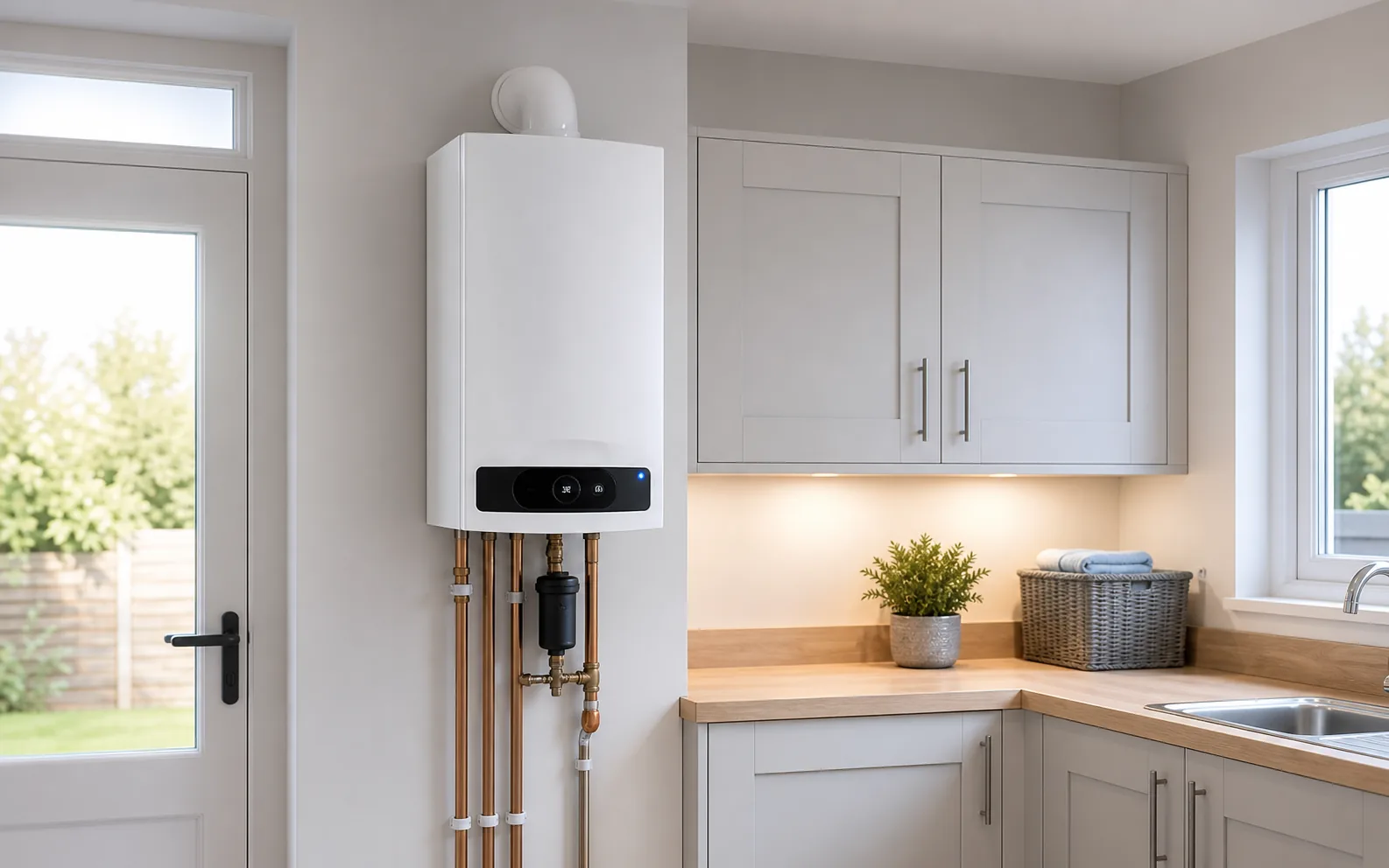 Clean heating installation detail in a UK home