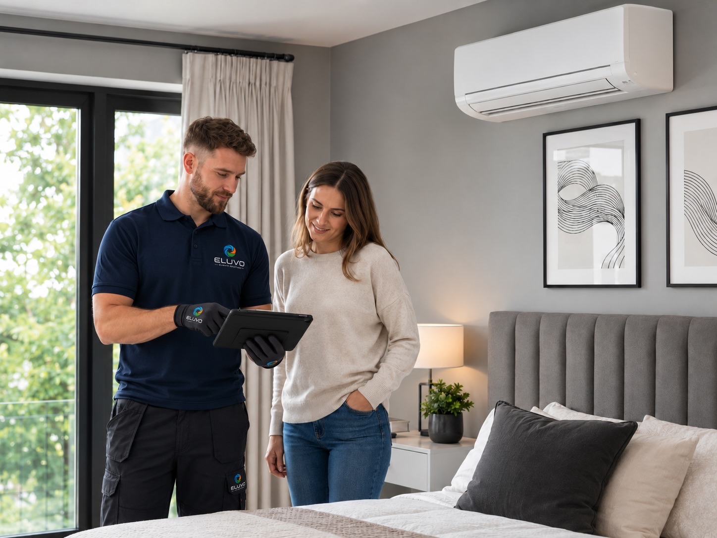 Air conditioning service information and system record review